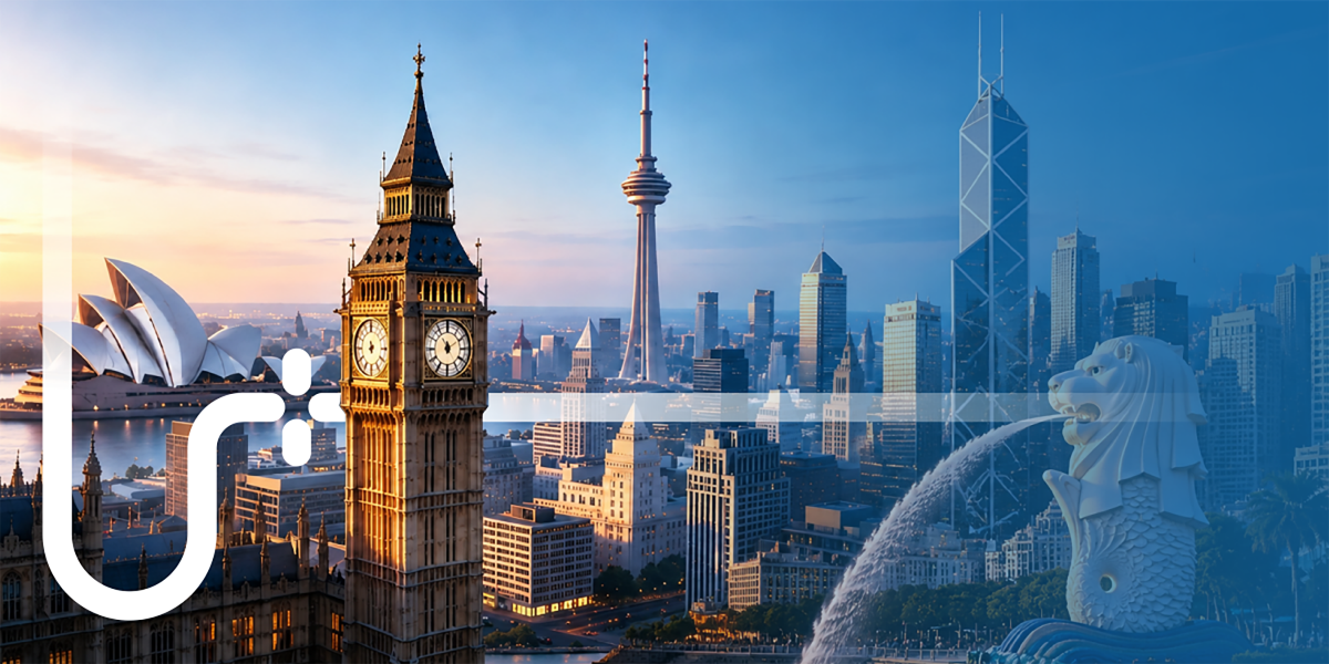 英国、中国香港、新加坡、澳大利亚等热门留学目的地城市景观